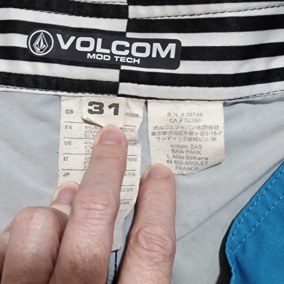 3/$25 Volcom Board Shorts Blue & White - Size 31 - Picture 5 of 7